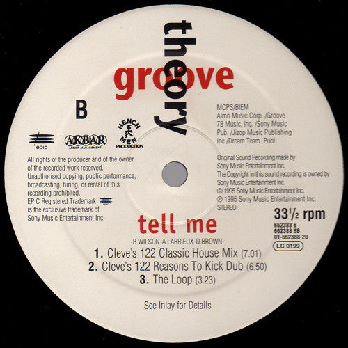 Groove Theory : Tell Me (The Remixes) (12")
