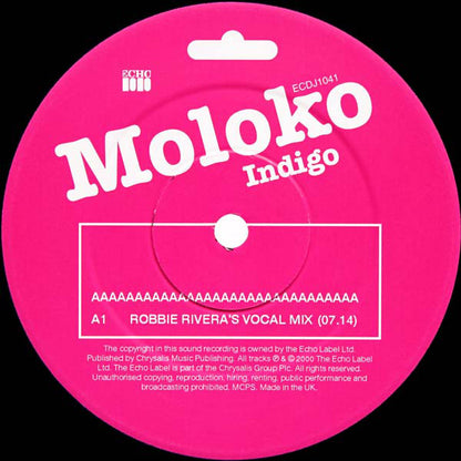 Moloko : Indigo (12", Promo)