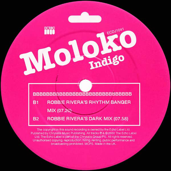 Moloko : Indigo (12", Promo)