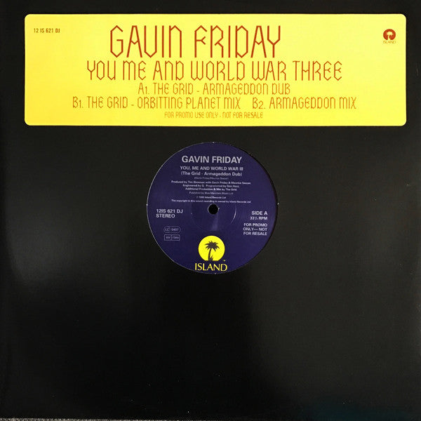 Gavin Friday : You Me and World War Three (12", Promo)
