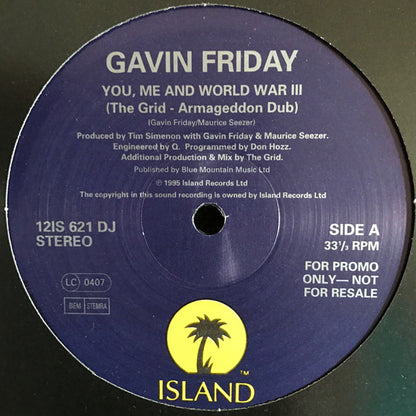 Gavin Friday : You Me and World War Three (12", Promo)