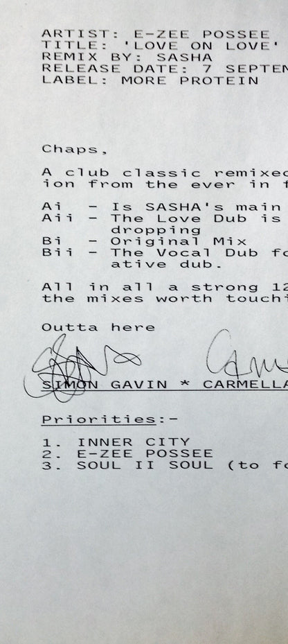 E-Zee Possee : Love On Love (12", Promo)