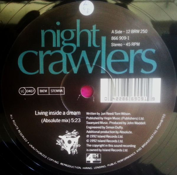 Nightcrawlers : Living Inside A Dream (12", Single)