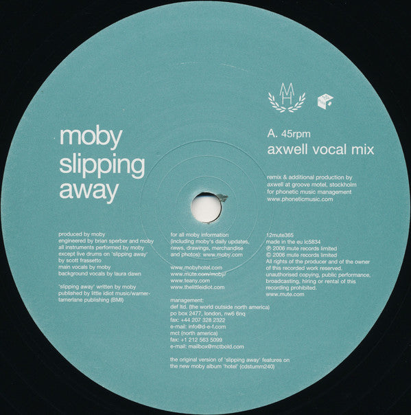 Moby : Slipping Away (12", Single)