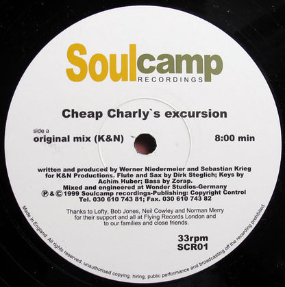 Werner Niedermeier & Sebastian Krieg : Cheap Charly's Excursion (12")