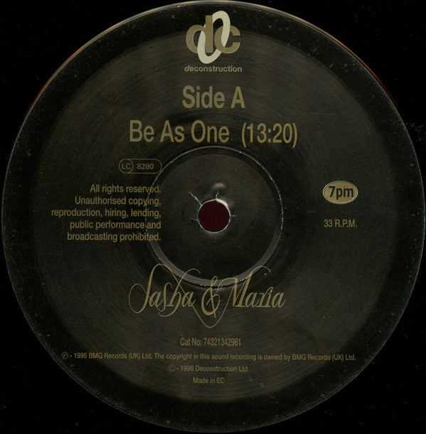 Sasha & Maria* : Be As One (12", Single)