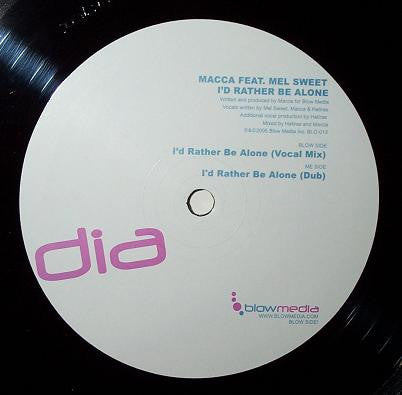 Macca (3) : I'd Rather Be Alone (12")