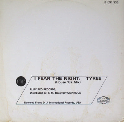 Tyree Cooper : I Fear The Night ('87 House Mix) (12")