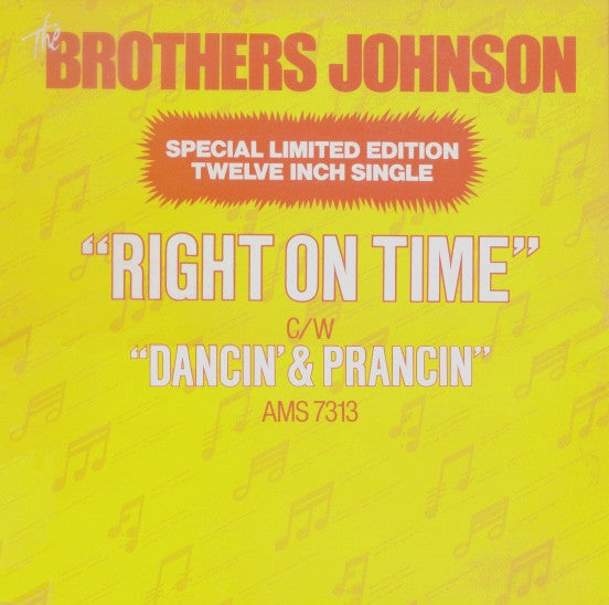 Brothers Johnson : Right On Time / Dancin' & Prancin' (12", Single, Ltd)