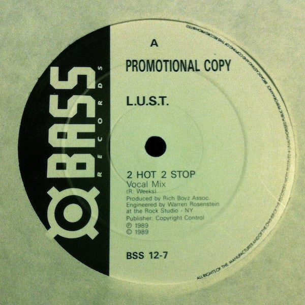 L.U.S.T. : 2 Hot 2 Stop (12", Promo)