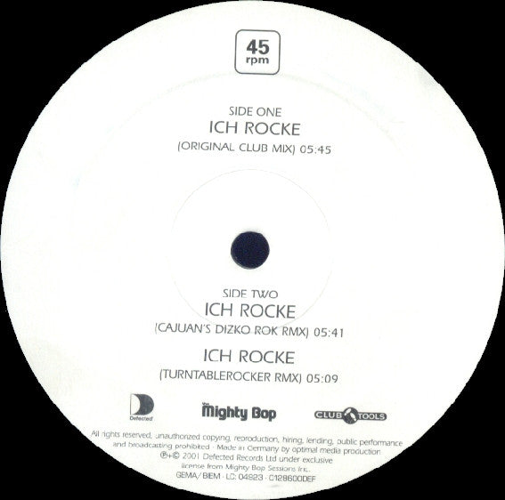 Bob Sinclar : Ich Rocke (Part One Of Two) (12", Maxi)