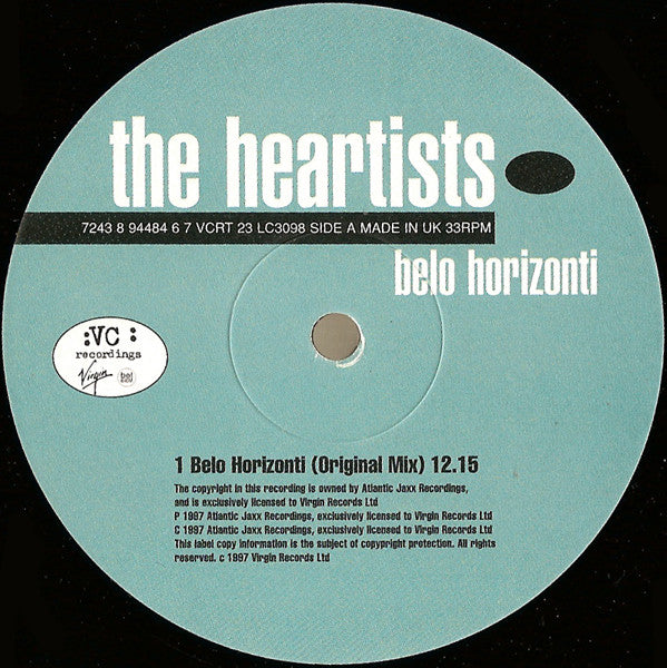 The Heartists : Belo Horizonti (12")