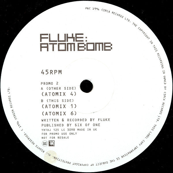 Fluke : Atom Bomb (2x12", Promo)