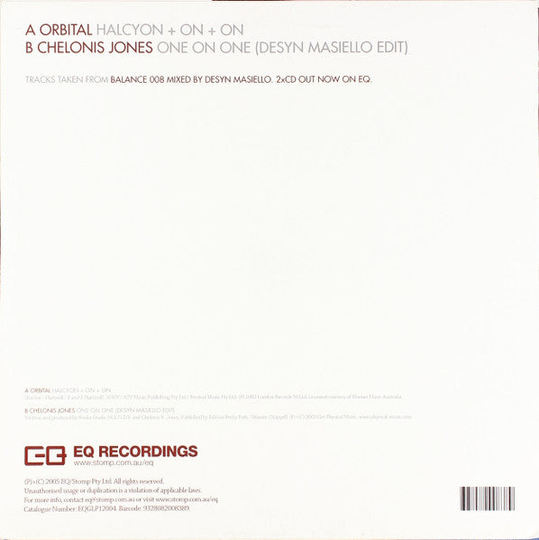 Desyn Masiello : Balance 008 (12" Sampler Part Two) (12", Smplr)