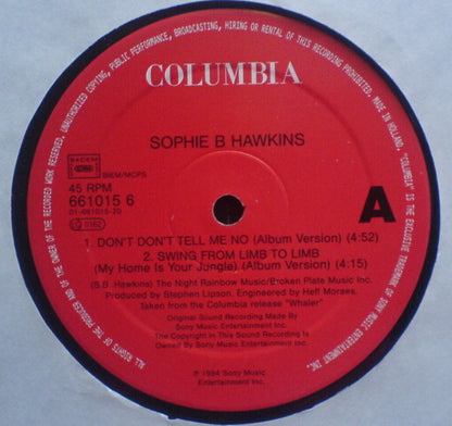 Sophie B. Hawkins : Don't Don't Tell Me No (12", Single)