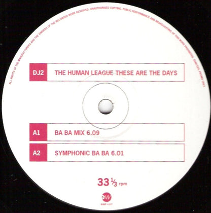 The Human League : These Are The Days (12", Promo, DJ2)