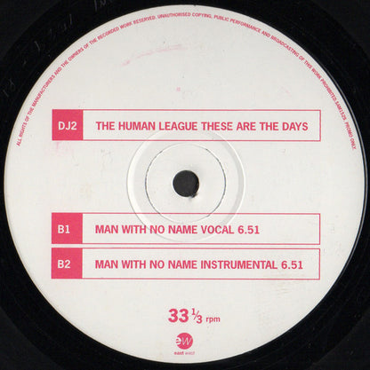 The Human League : These Are The Days (12", Promo, DJ2)