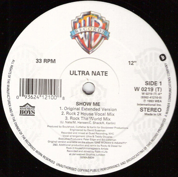 Ultra Naté : Show Me (12", Single)