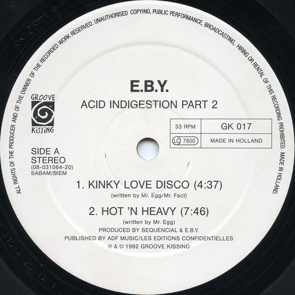 E.B.Y.* : Acid Indigestion Part 2 (12")