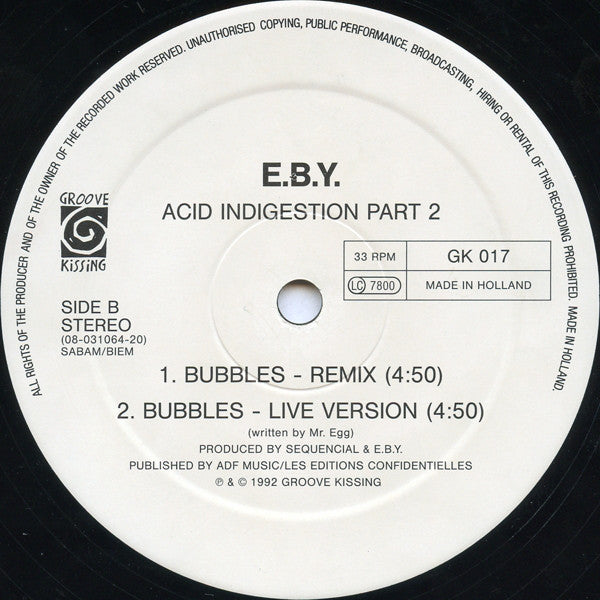 E.B.Y.* : Acid Indigestion Part 2 (12")