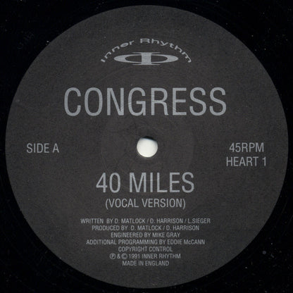 Congress : 40 Miles / Better Grooves (12", Bla)