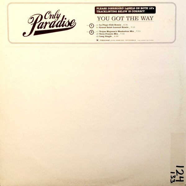 Only Paradise : You Got The Way (2x12", Promo)