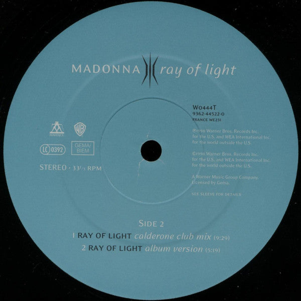 Madonna : Ray Of Light (12", Maxi)
