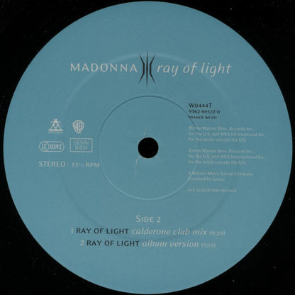 Madonna : Ray Of Light (12", Maxi)