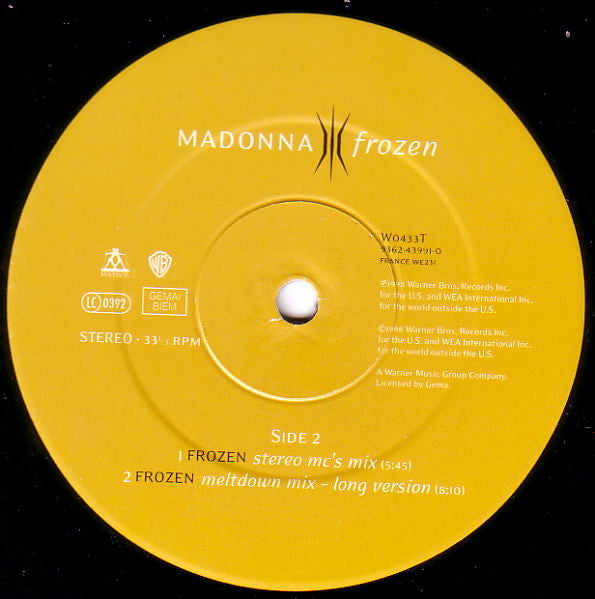 Madonna : Frozen (12", Single)