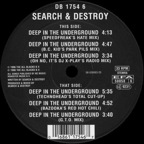 Search & Destroy : Deep In The Underground (12")