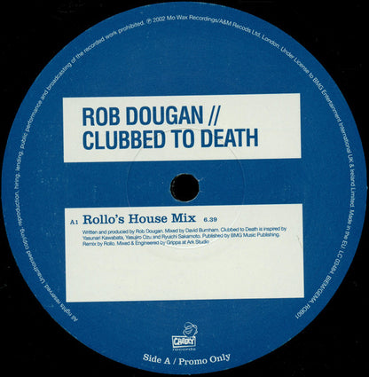 Rob Dougan : Clubbed To Death (12", Promo)