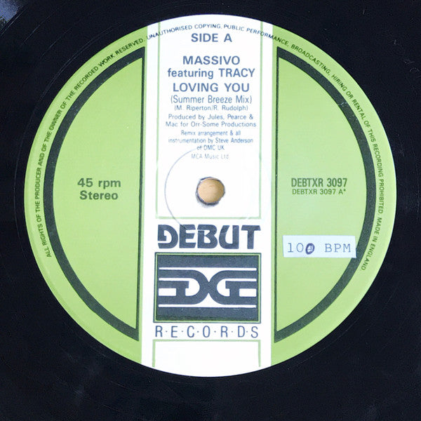Massivo Featuring Tracy* : Loving You (Steve Anderson Remix) (12")
