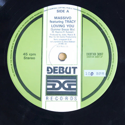 Massivo Featuring Tracy* : Loving You (Steve Anderson Remix) (12")