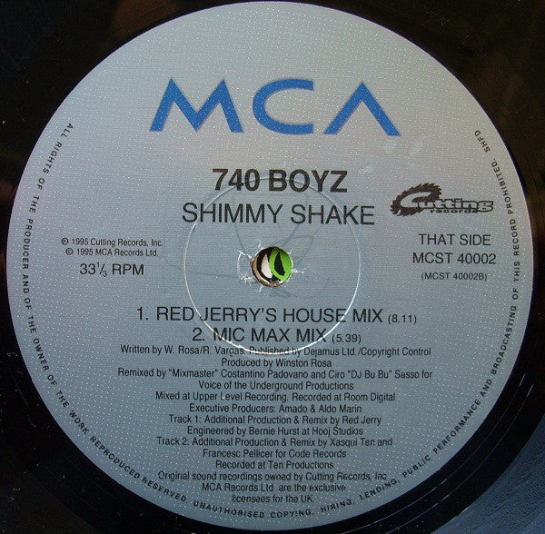 740 Boyz : Shimmy Shake (12", Single)