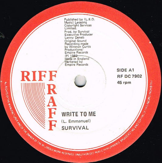 Survival (12) : Write To Me (12")