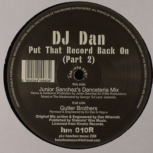 DJ Dan : Put That Record Back On (Part 2) (12")