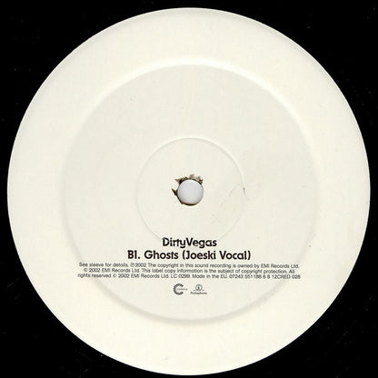 Dirty Vegas : Ghosts (12", Single)