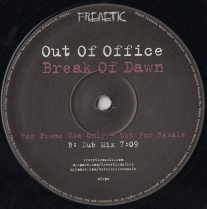 Out Of Office : Break Of Dawn (12", Promo)