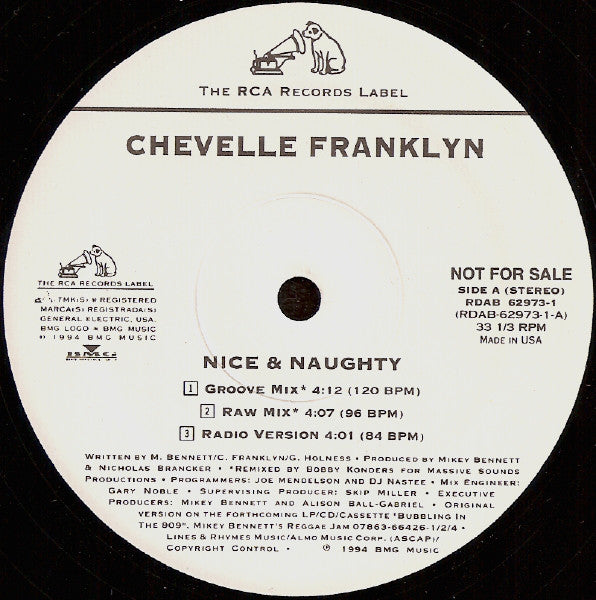 Chevelle Franklyn : Nice & Naughty (12", Promo)
