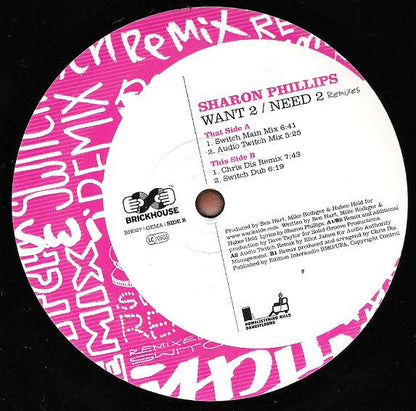 Sharon Phillips : Want 2 / Need 2 (Remixes) (12")