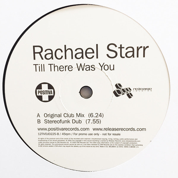 Rachael Starr : Till There Was You (2x12", Promo)