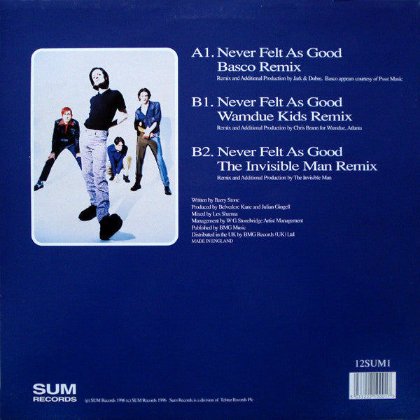 Belvedere Kane : Never Felt As Good (The Remixes) (12")