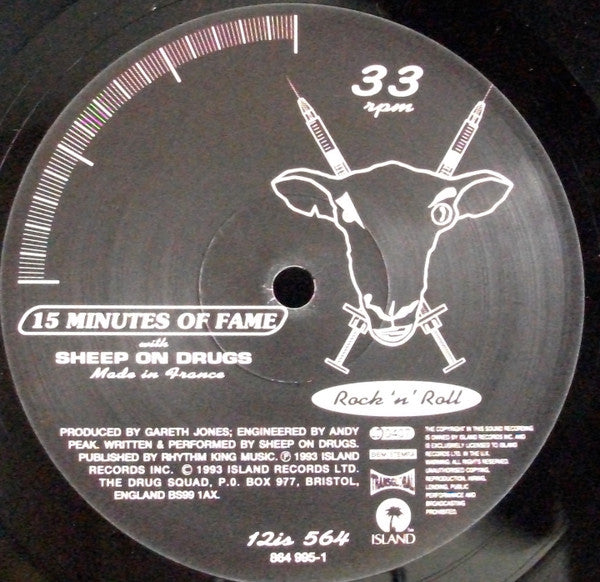 Sheep On Drugs : 15 Minutes Of Fame (12", S/Sided, Single, Etch)
