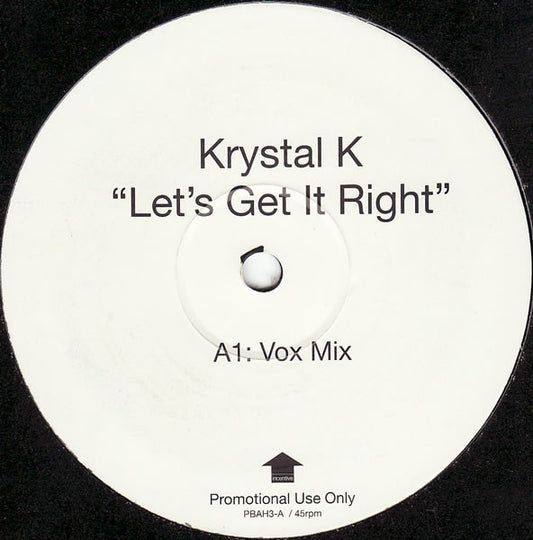 Krystal K : Let's Get It Right (12", Promo)