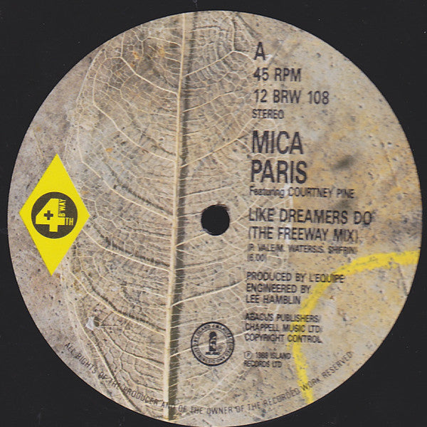 Mica Paris Featuring Courtney Pine : Like Dreamers Do (12")