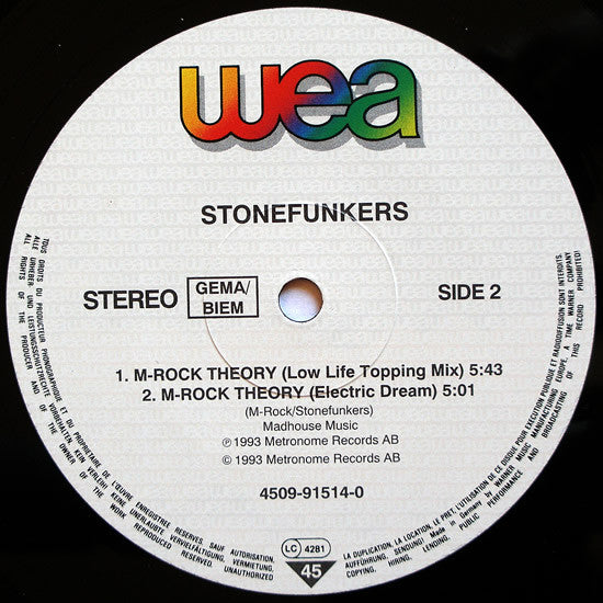 The Stonefunkers : M-Rock Theory "The M-Rock Experience" [Versions] (12", Single)