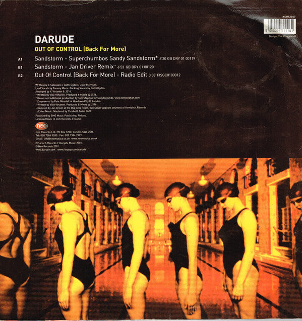 Darude : Out Of Control (Back For More) (12", Single)