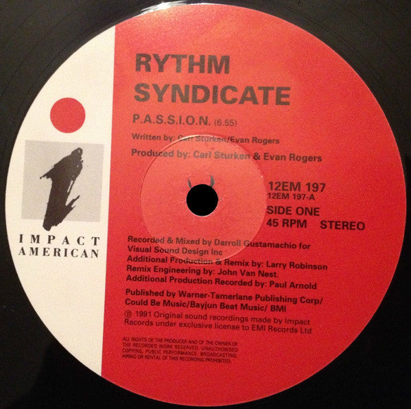 Rythm Syndicate (2) : P.A.S.S.I.O.N. (12", Yel)