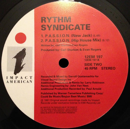 Rythm Syndicate (2) : P.A.S.S.I.O.N. (12", Yel)