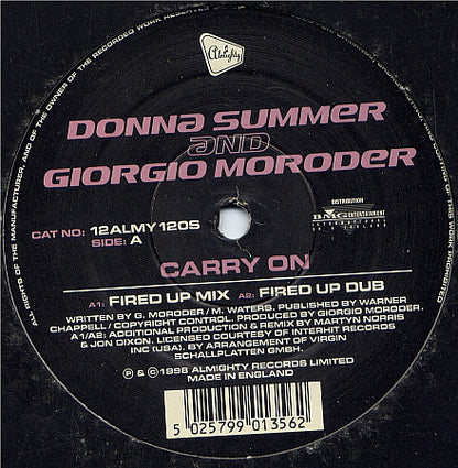 Donna Summer And Giorgio Moroder : Carry On (12")